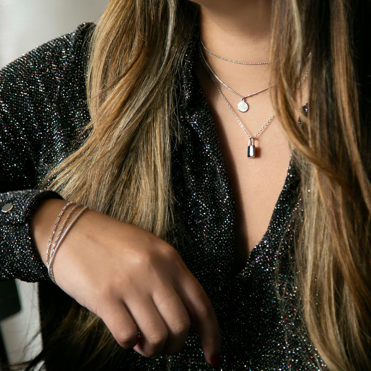 Set mit drei Armbändern aus 925 Silber