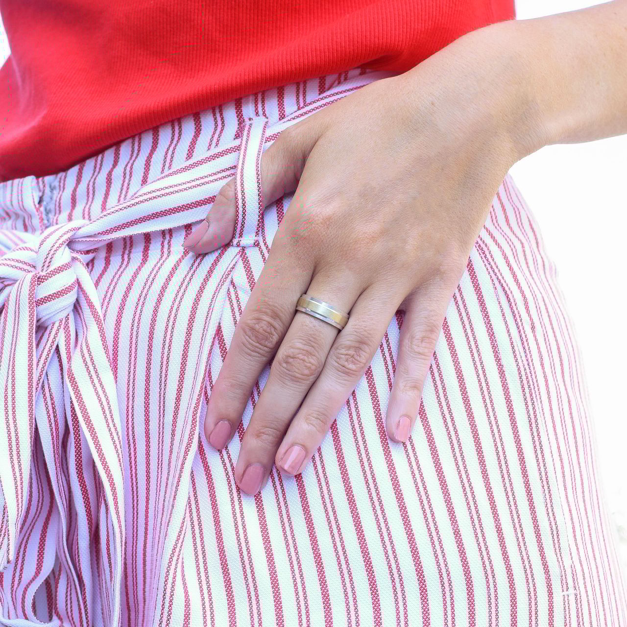 Zilveren goldplated vriendschapsring Pescara met zirkonia voor dames