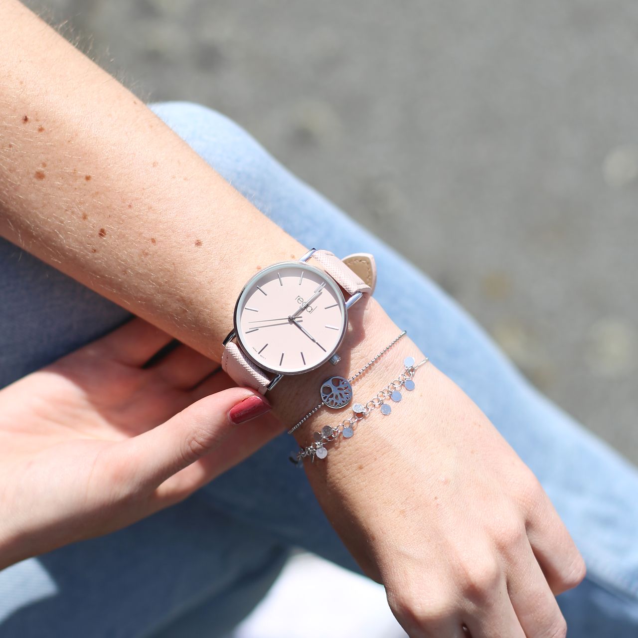 Gerecycled stainless steel armband levensboom