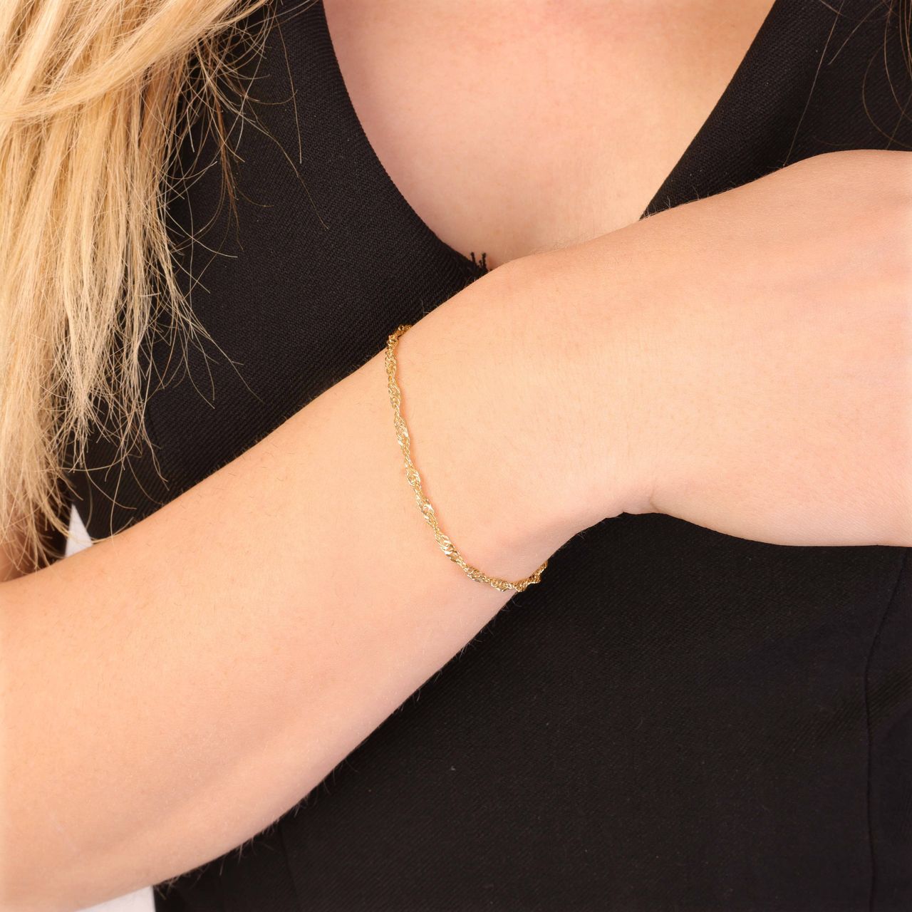 9-karätiges Armband mit Fantasie-Kettenglied