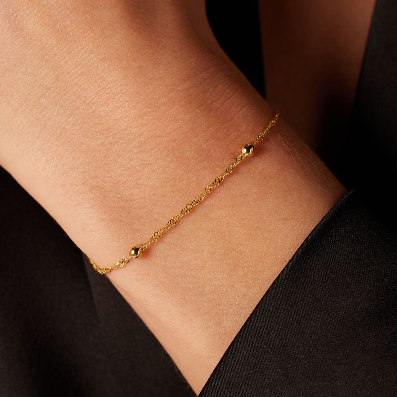 9 Karaat armband bal met fantasieschakel