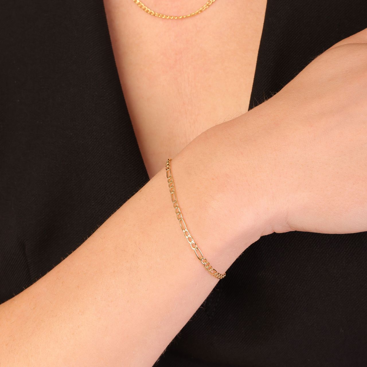 9 Karaat armband met figaroschakel