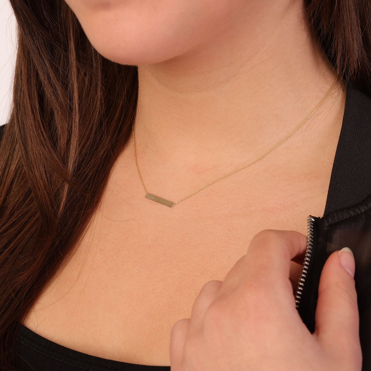 9 Karaat ketting met hanger bar