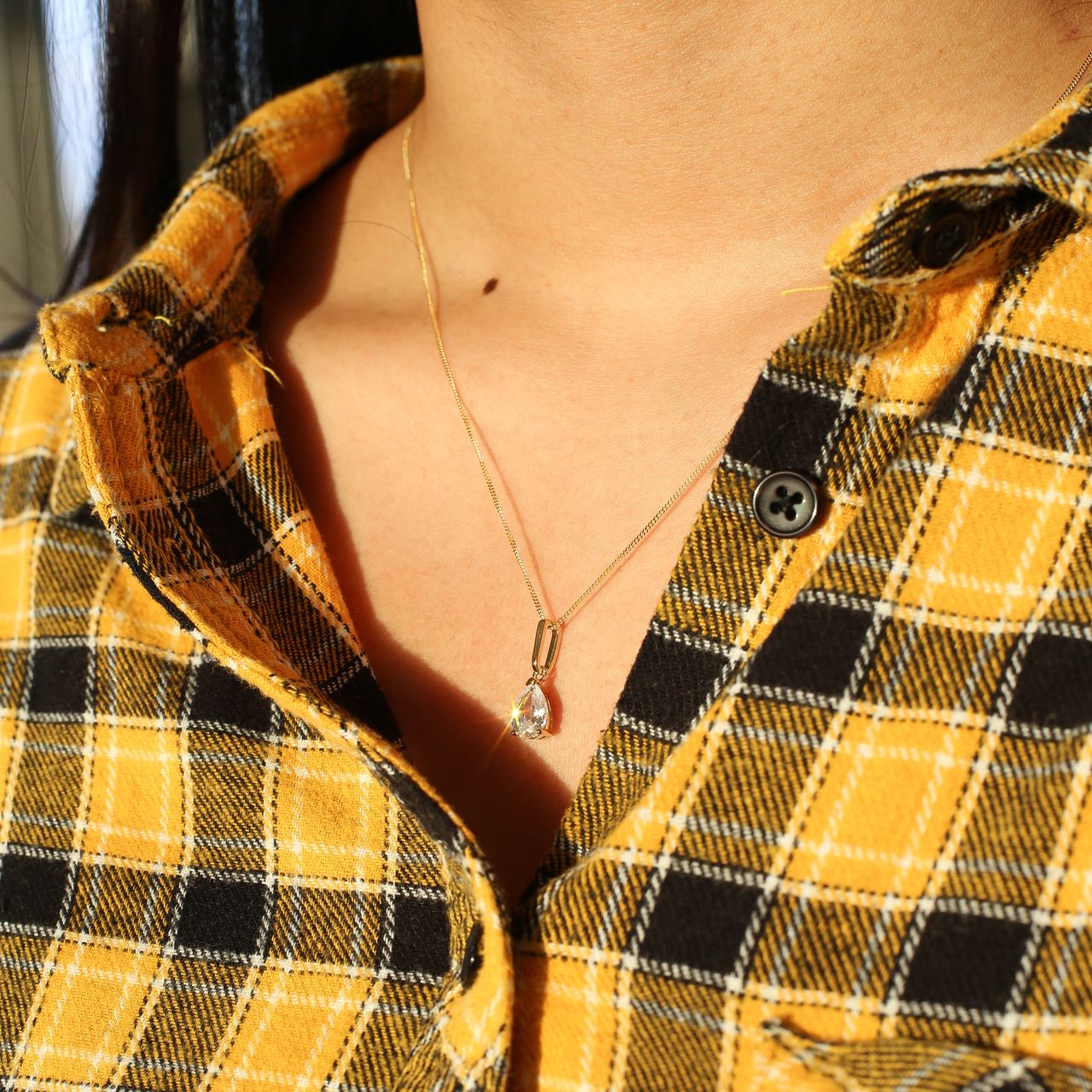 9 Karaat ketting met hanger zirkonia