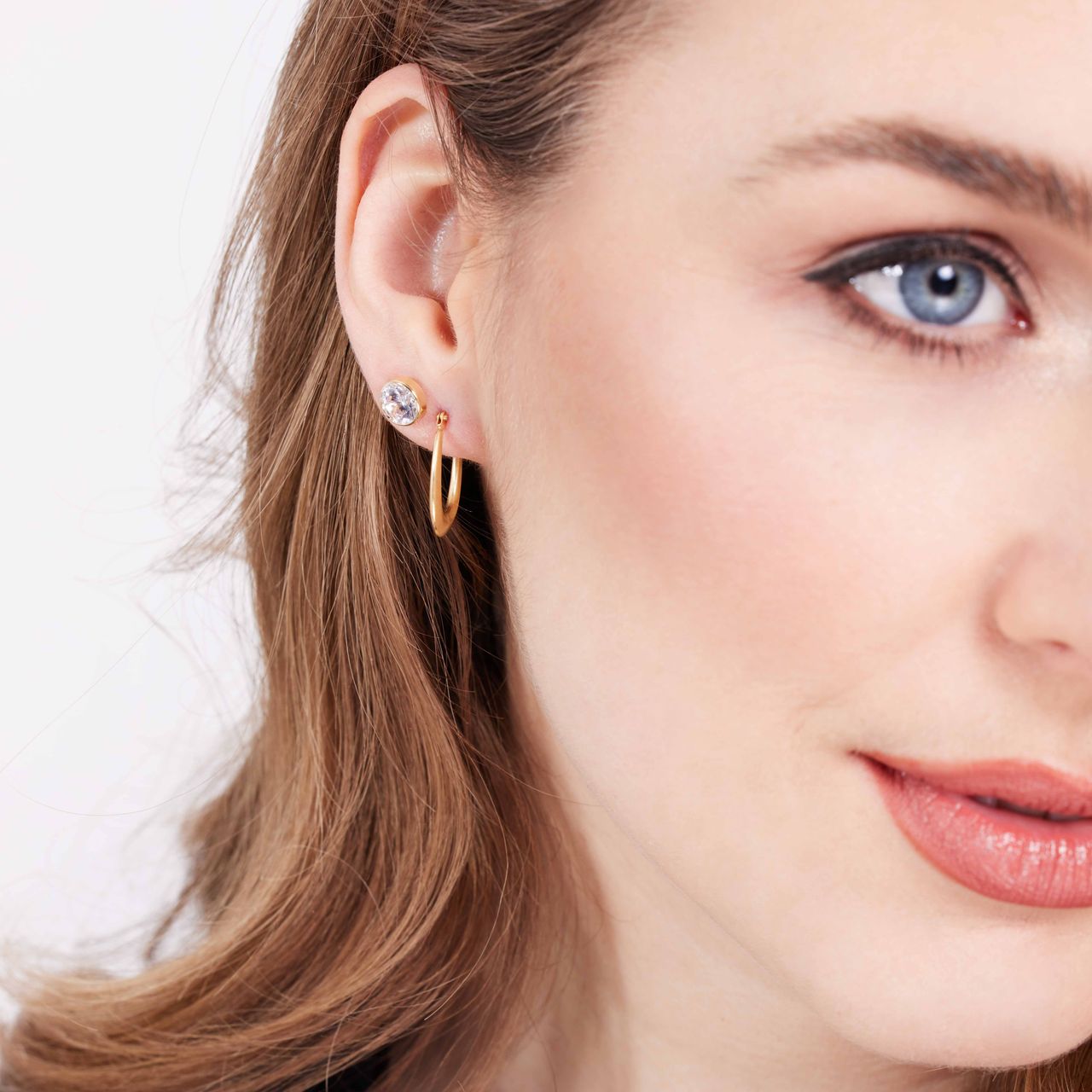 375 Gold Ohrringe, oval, glatt