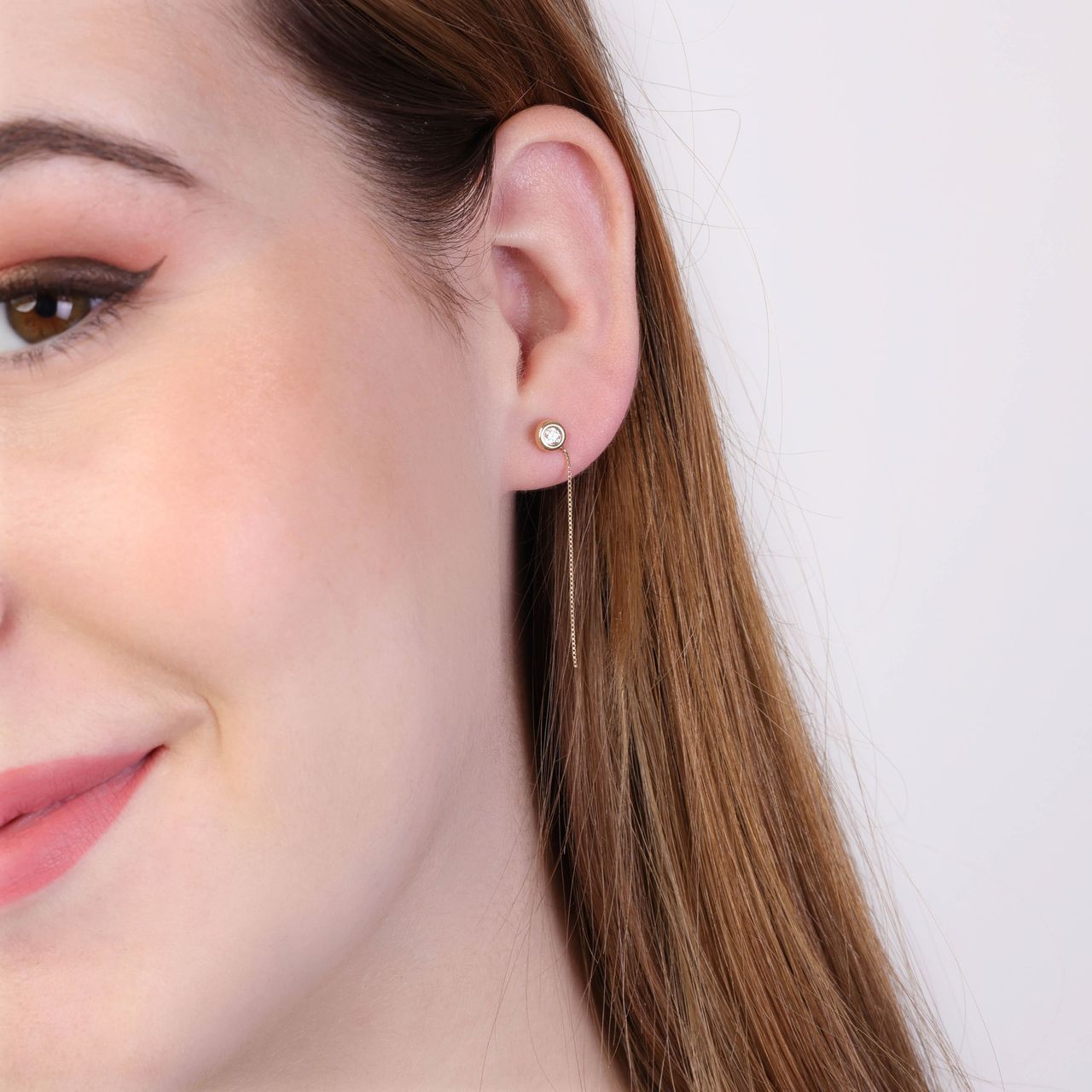 9 Karaat oorhangers met zirkonia