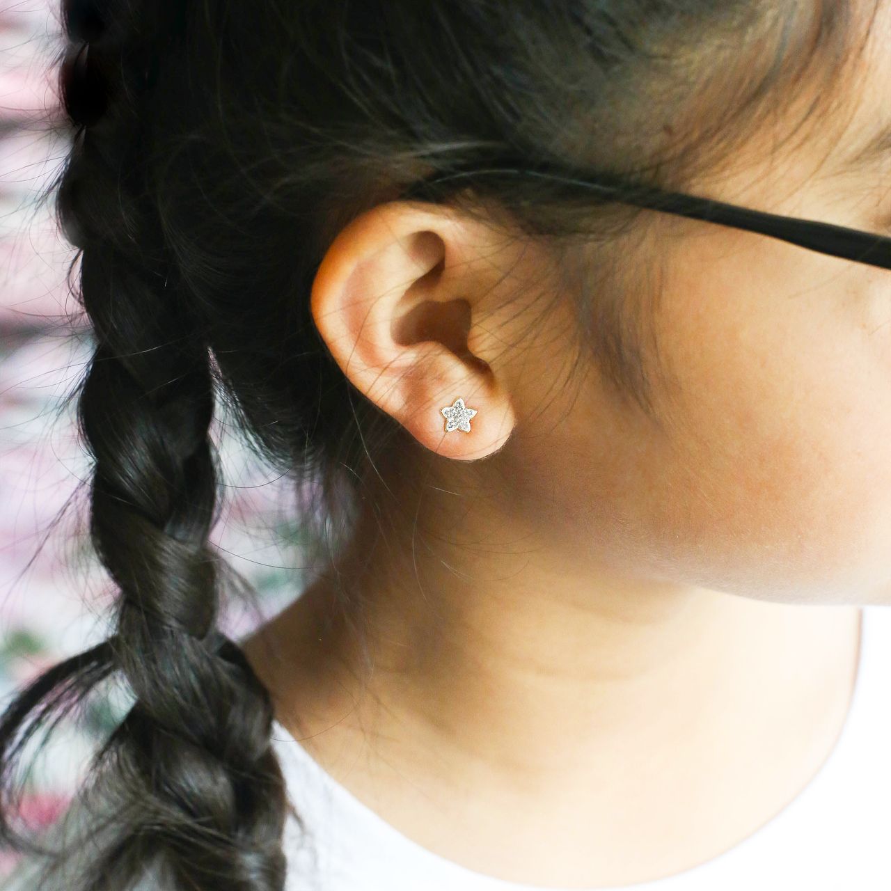9 Karaat kinderoorknoppen ster kristal