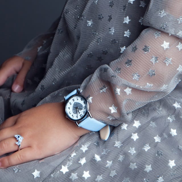 Little Miss Lovely Armbanduhr mit blauem PU-Armband