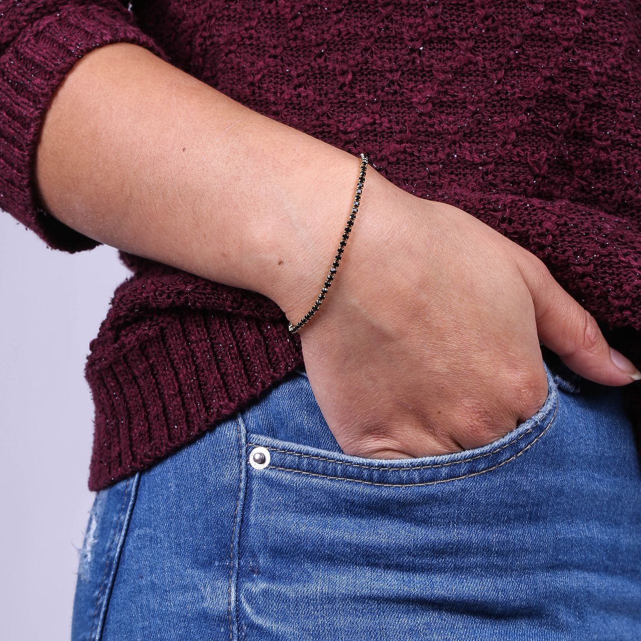 Goldplated armband jet crystals