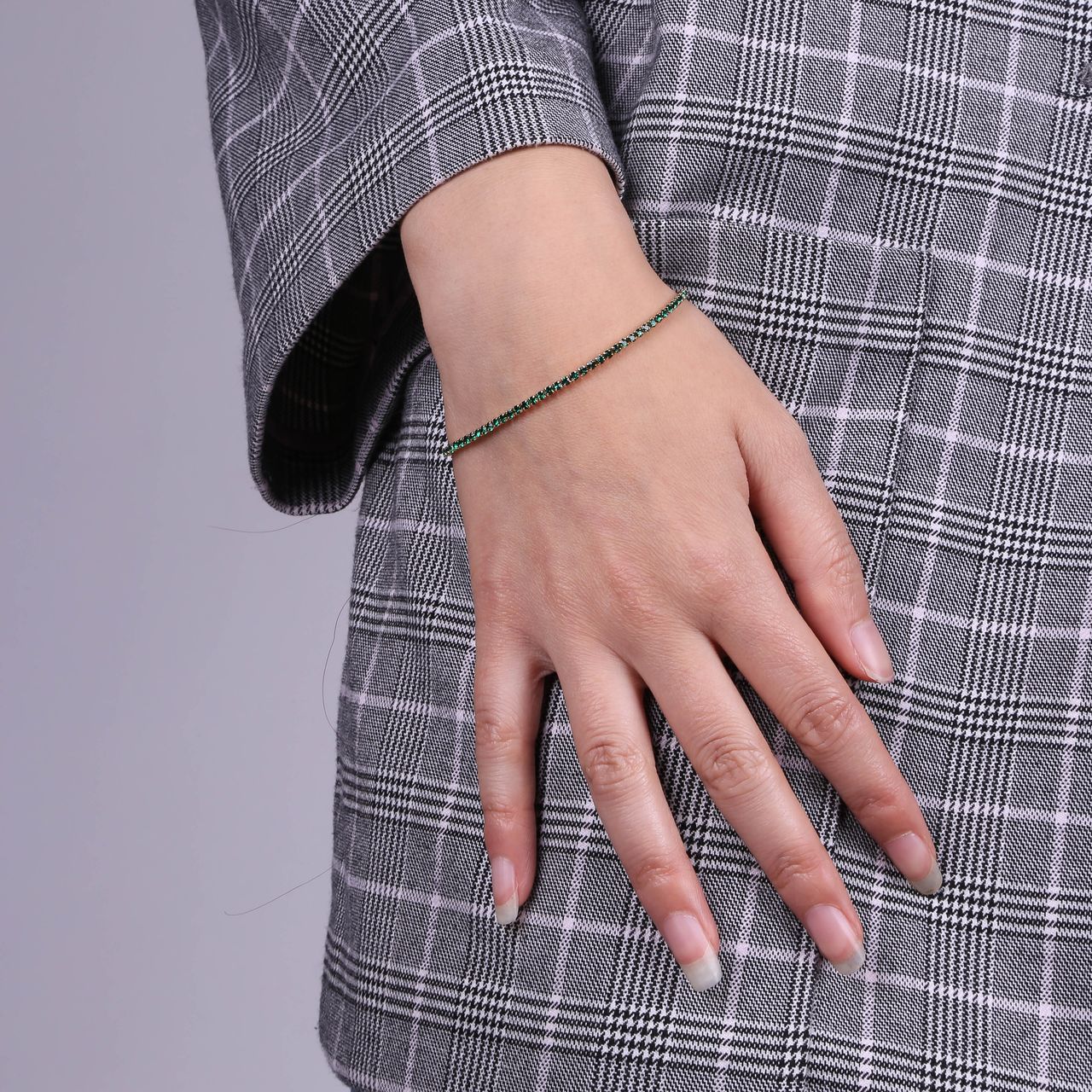 Goldplated armband emerald crystals