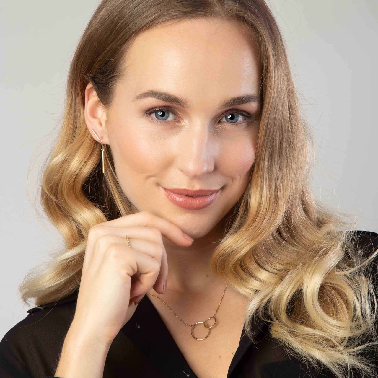 14 karaat gouden ketting met hanger cirkels voor dames