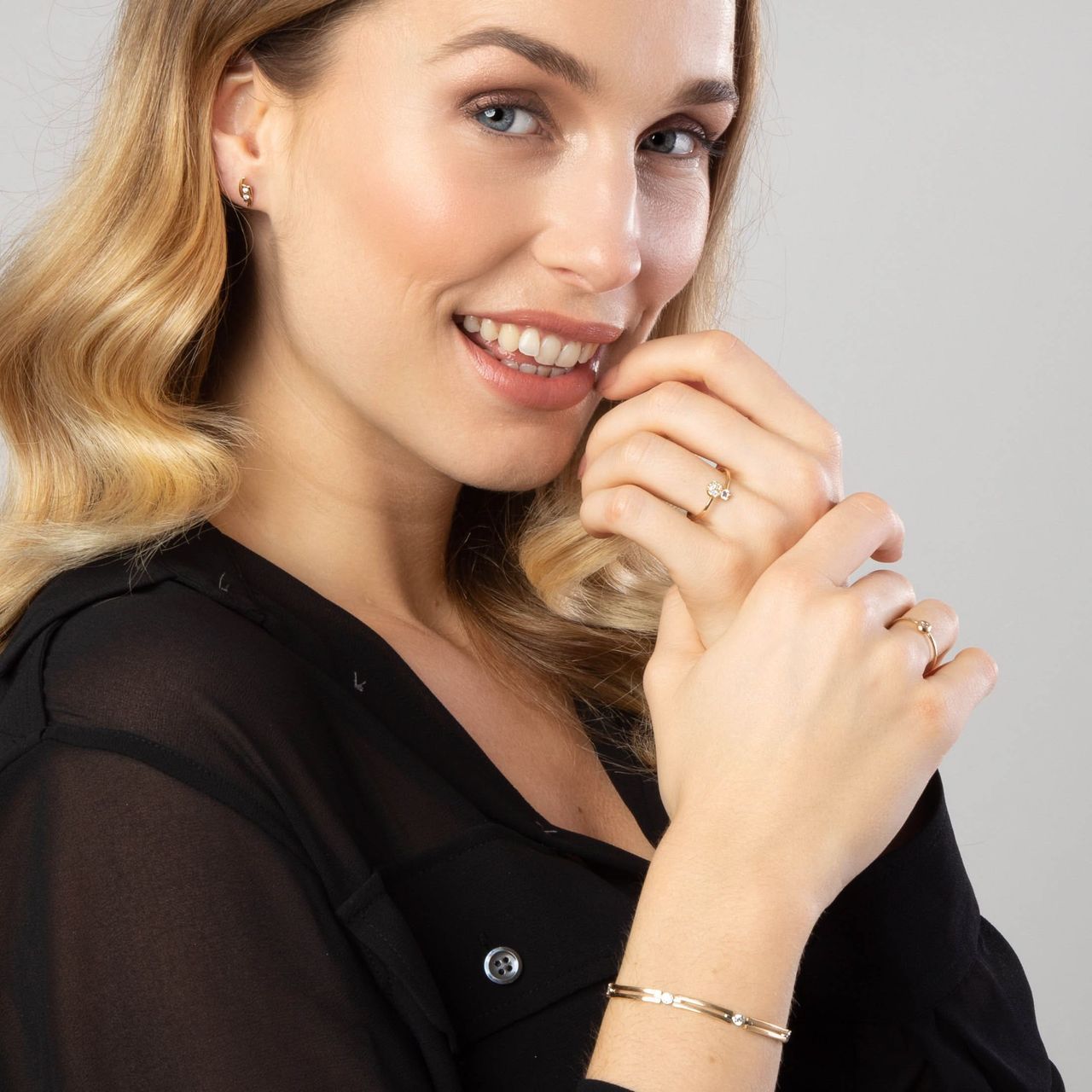 585 Gelbgold Ohrringe mit Zirkonia