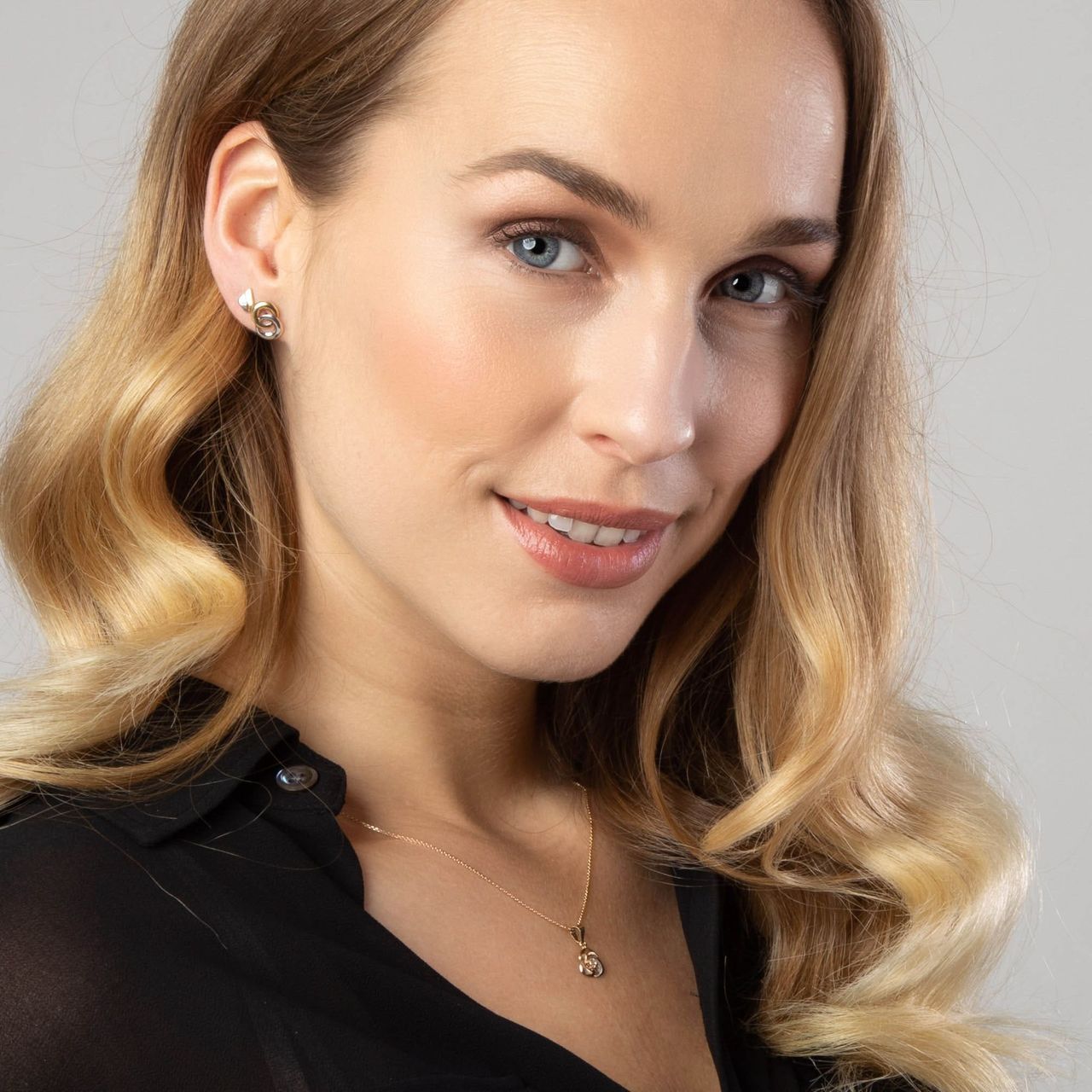 14 karaat gouden tricolor ketting met zirkonia voor dames