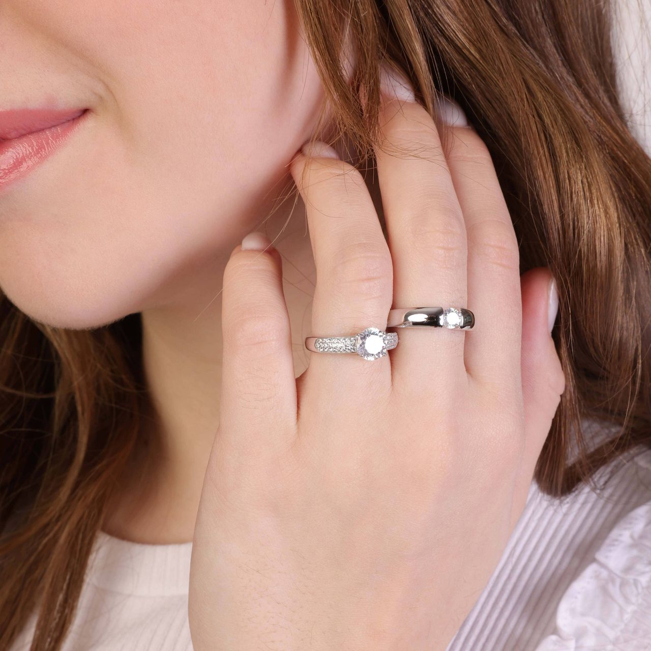 Zilveren ring met zirkonia