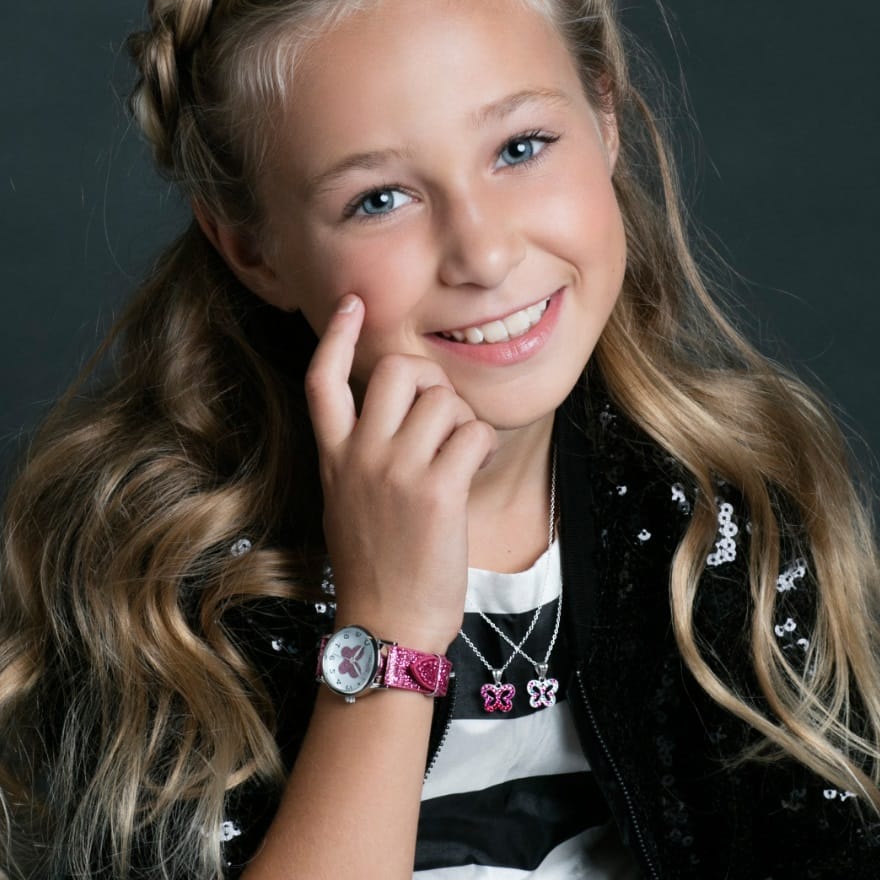 Little Miss Lovely Armbanduhr mit rosafarbenem PU-Armband