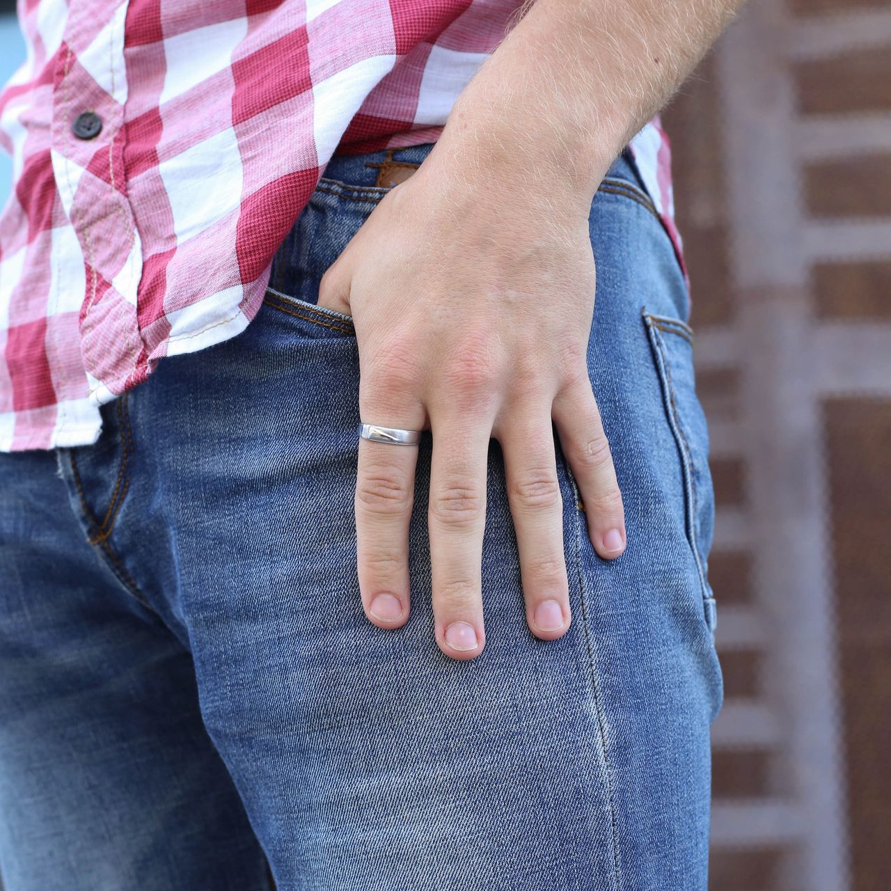 Zilveren heren ring