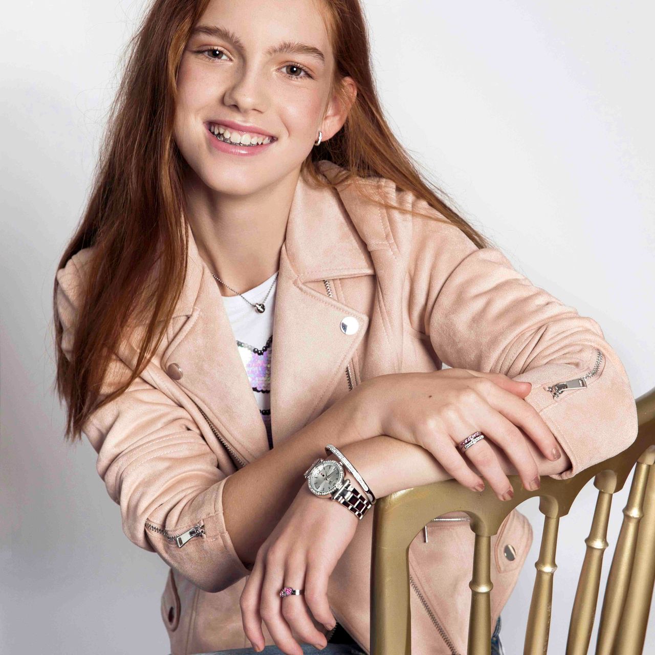 Gerecycled stainless steel kinderset met wit kristal