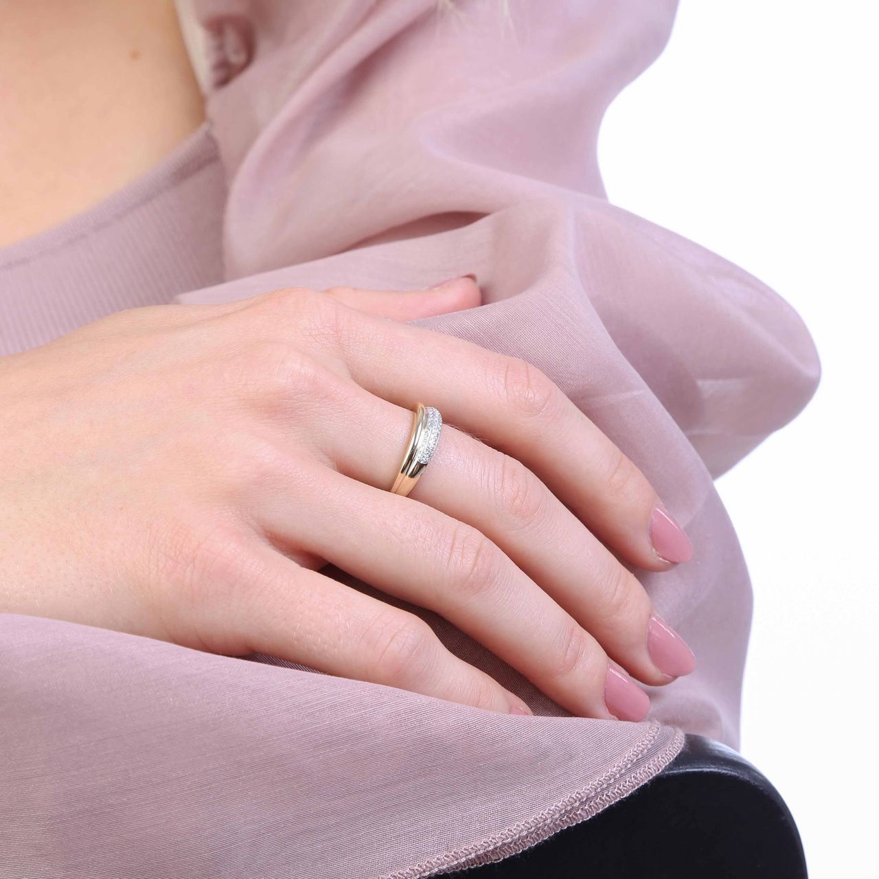 Ring, 585 Gelbgold, mit Diamant