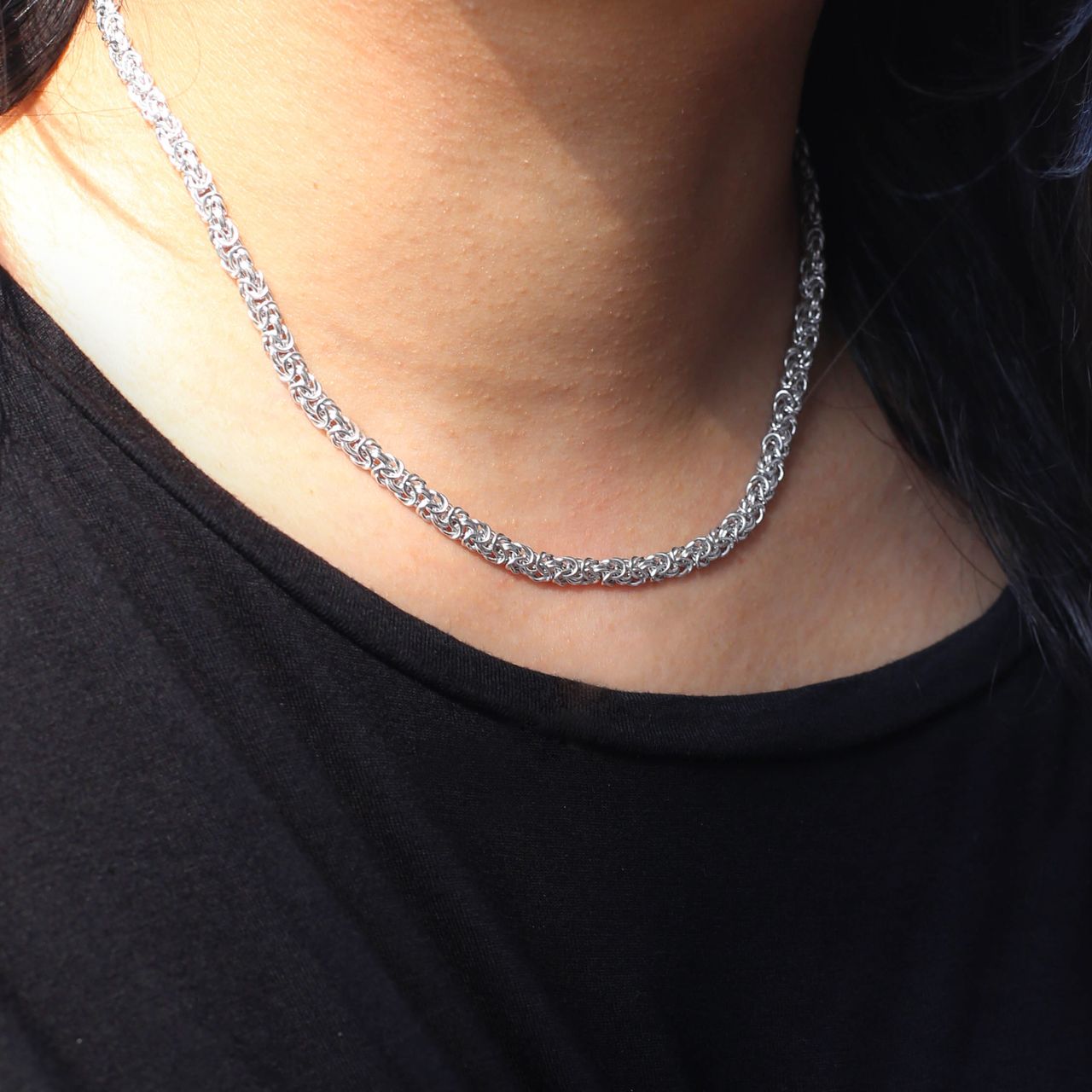 Gerecycleerd zilveren ketting koningsschakel