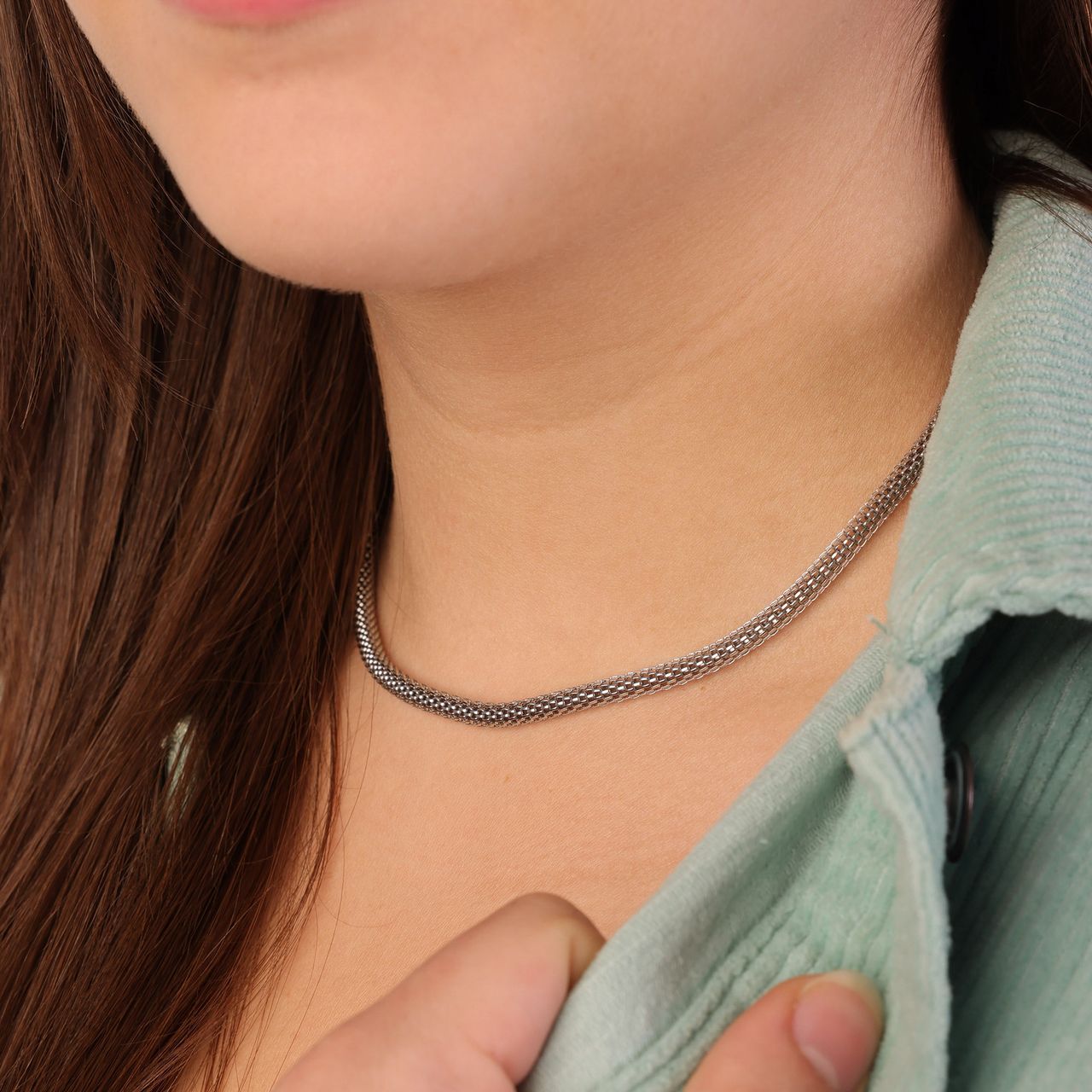 Gerecycled stainless steel ketting mesh