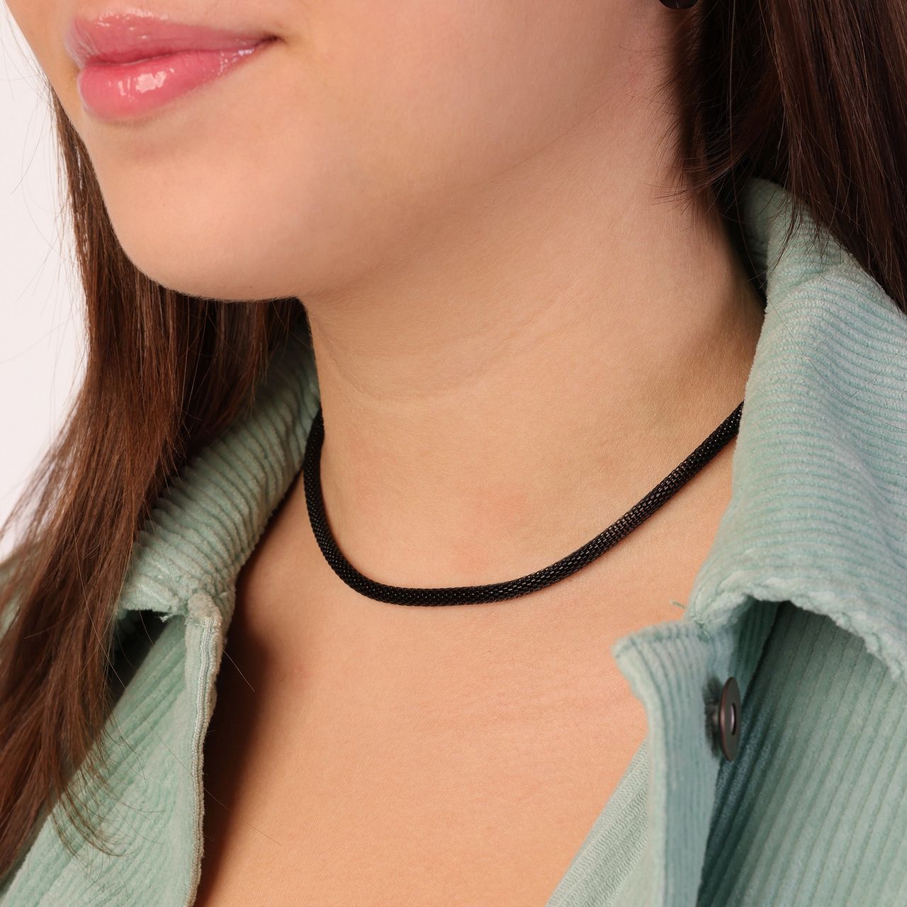 Gerecycled stainless steel ketting mesh blackplated