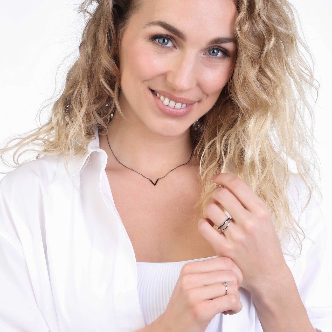 Zilveren goldplated ring voor dames