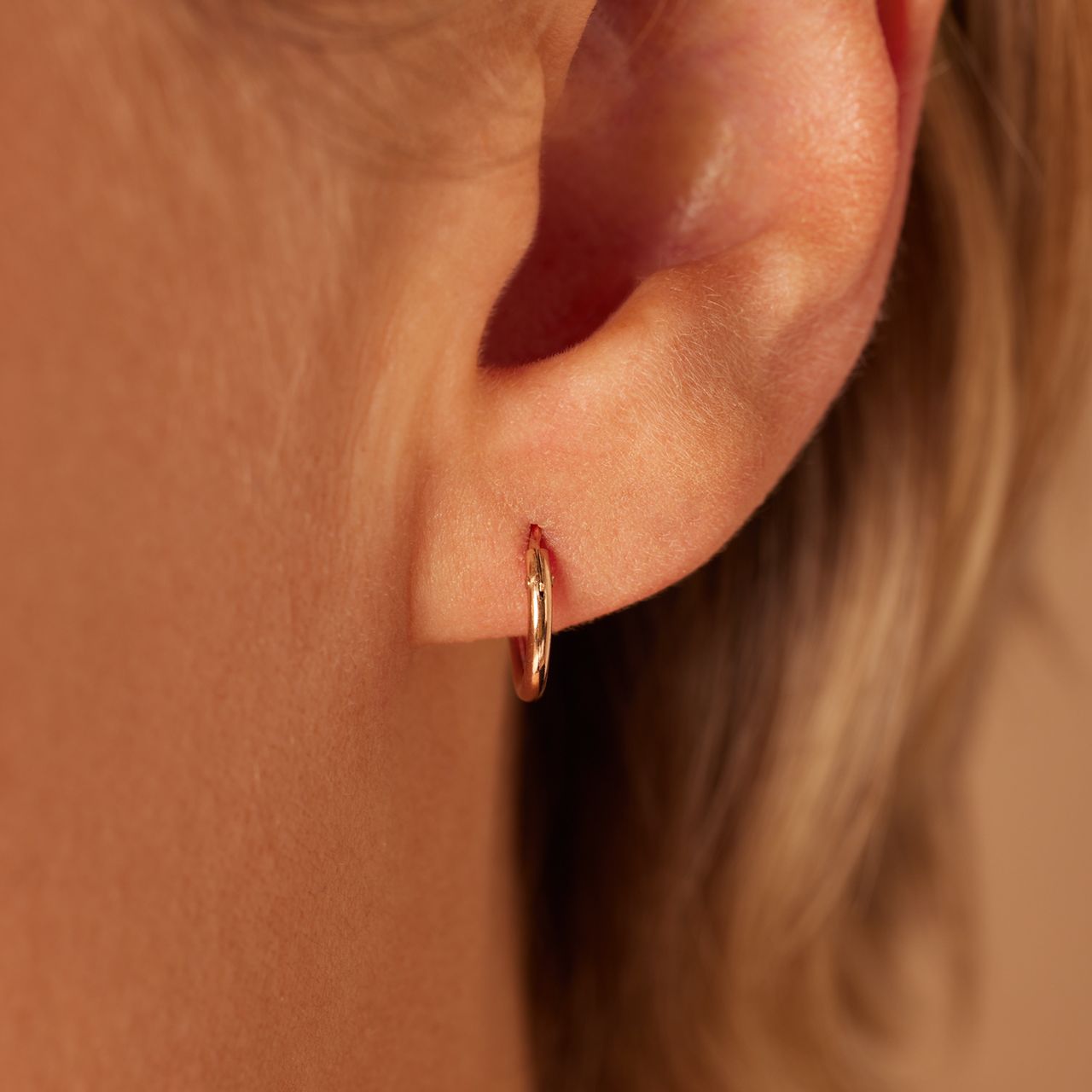 Zilveren oorringen roseplated 10mm voor dames