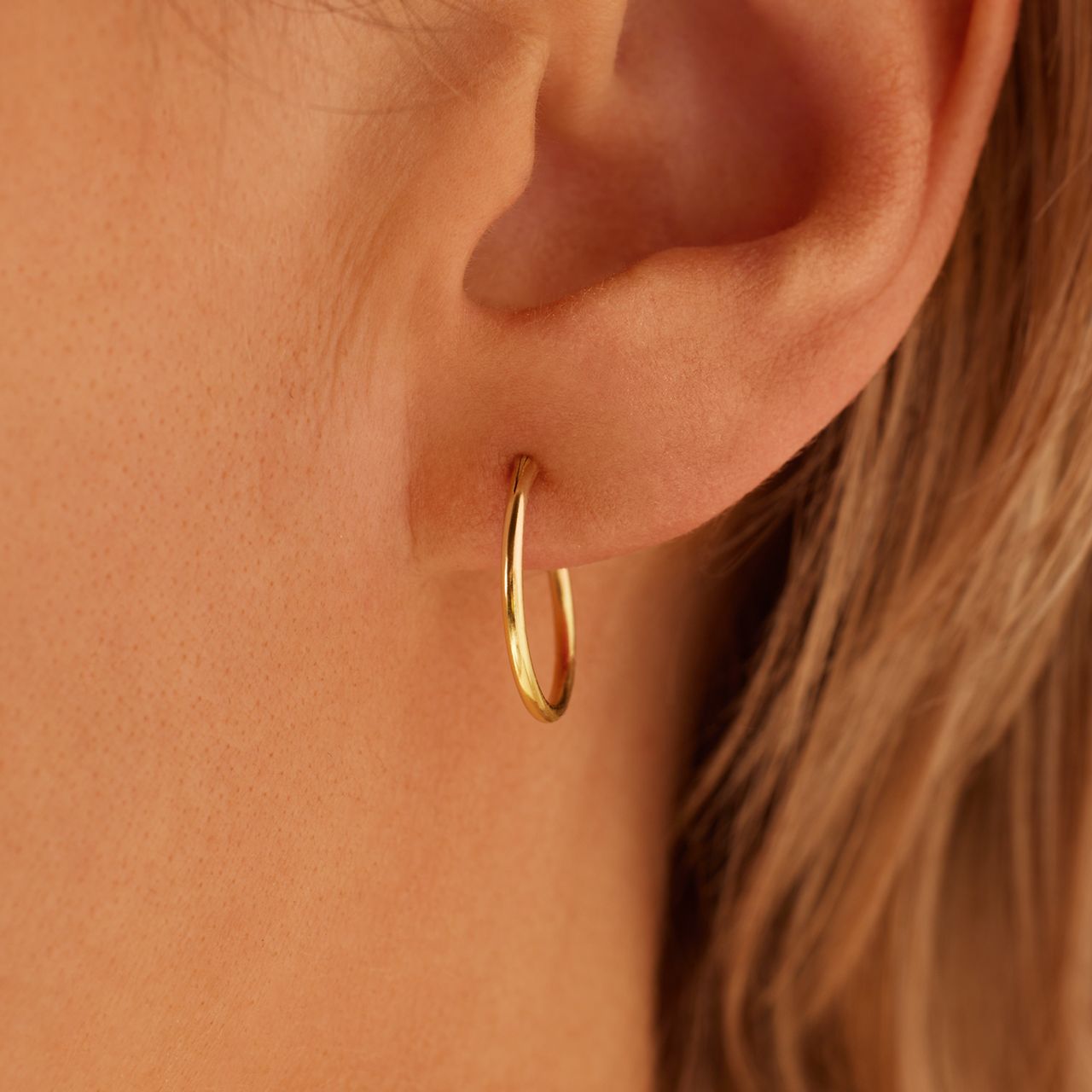 Zilveren oorringen goldplated 15mm voor dames