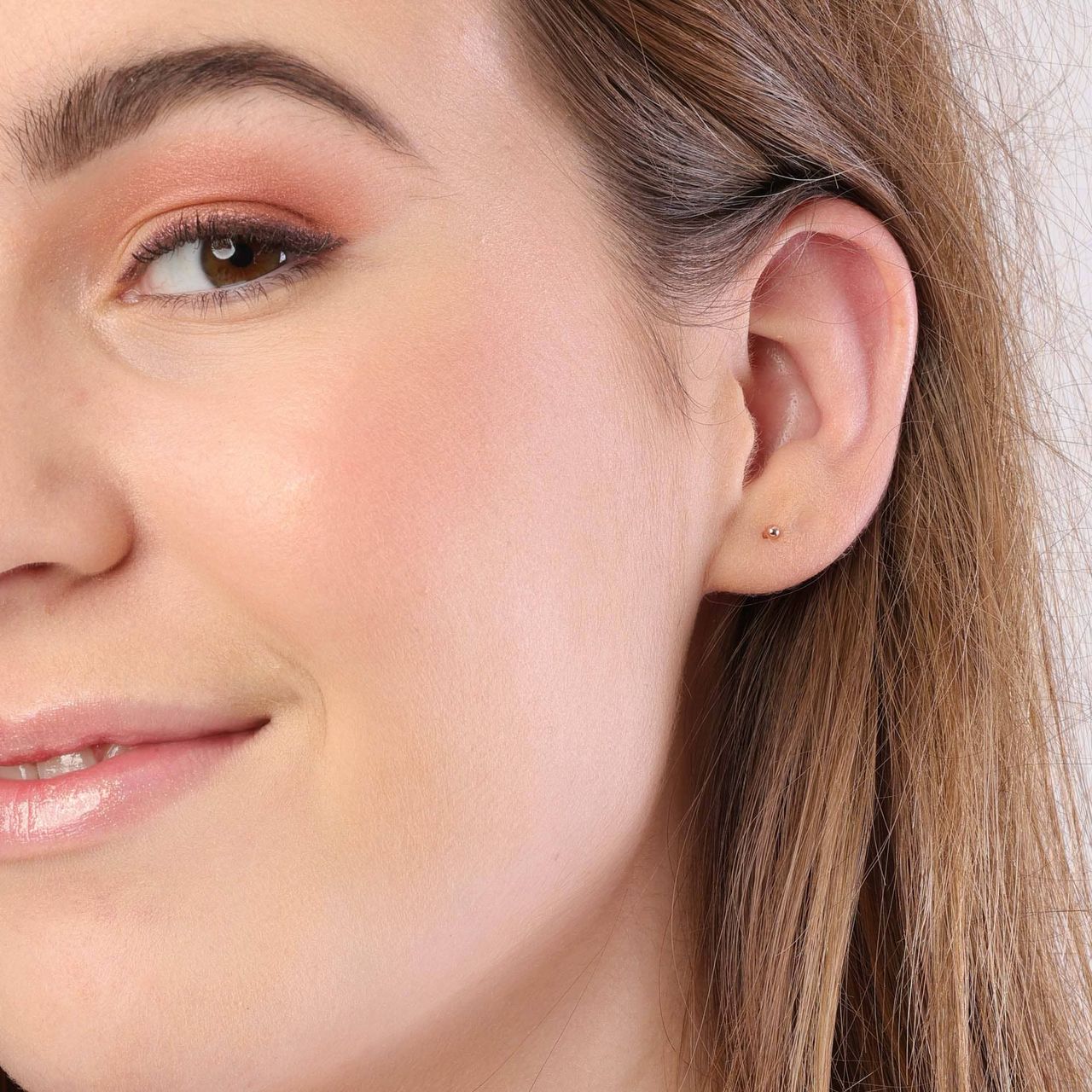 Zilveren roséplated oorknoppen voor dames