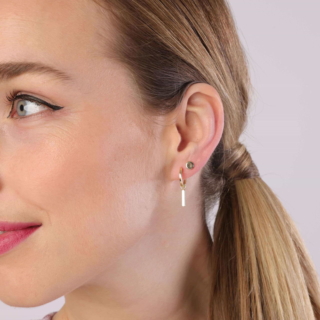 Zilveren goldplated oorknoppen voor dames