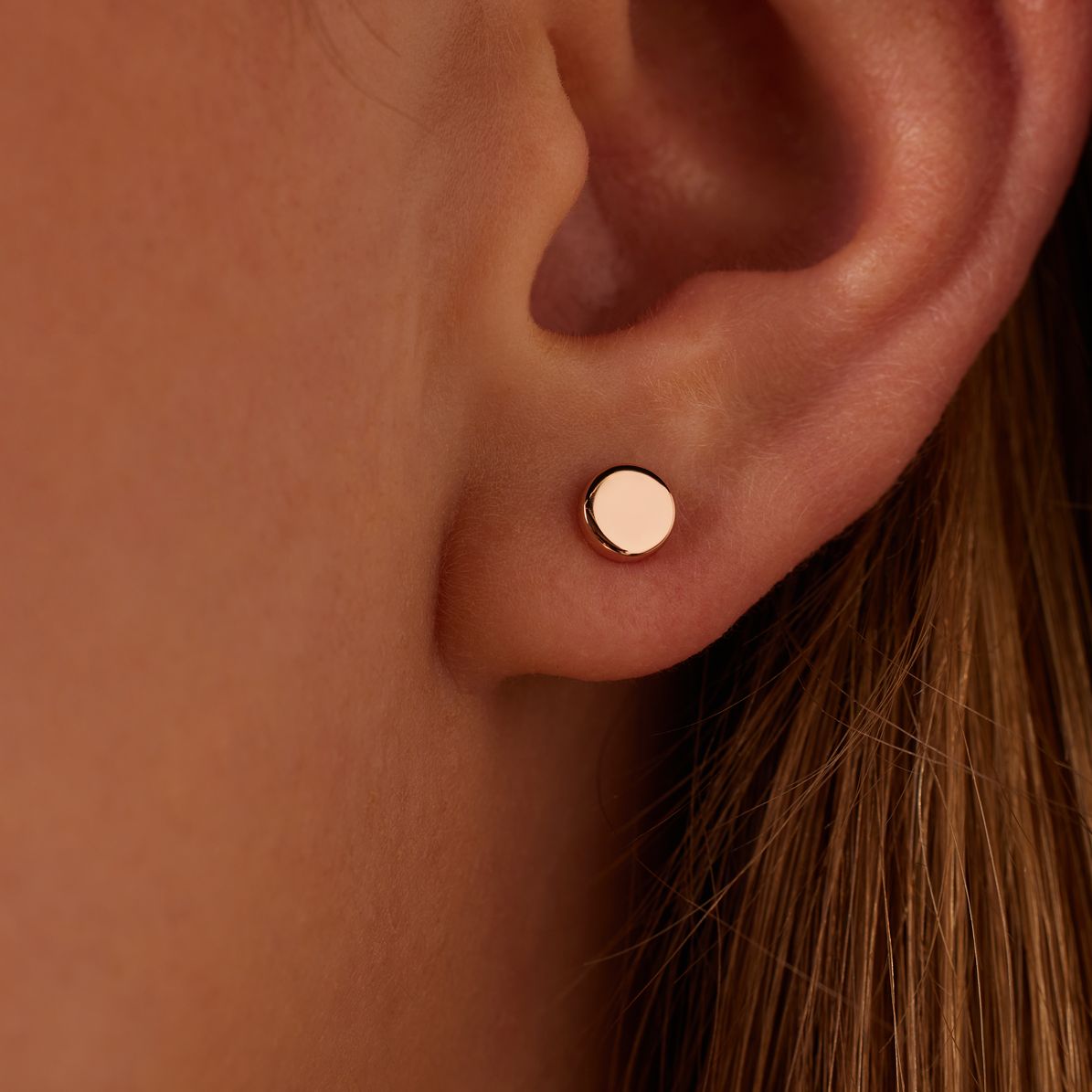 Zilveren oorknoppen roseplated rond 5mm voor dames