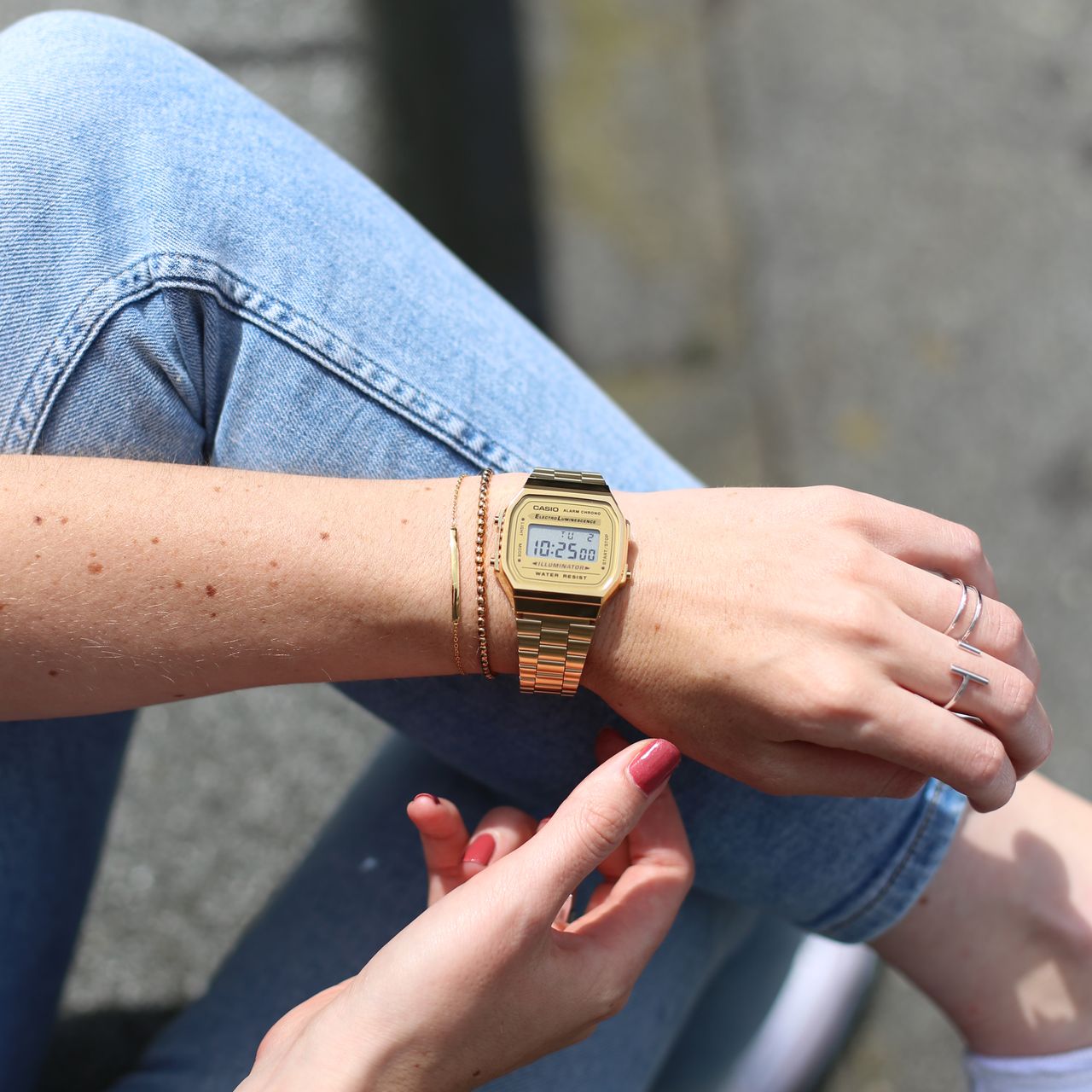 Zilveren armband bar goldplated