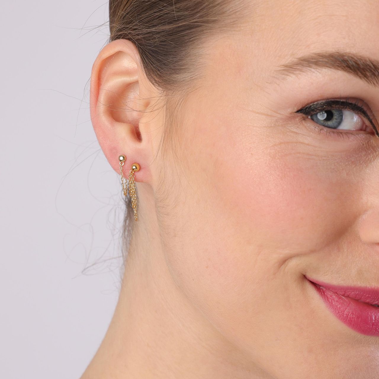 Zilveren oorbellen goldplated bol