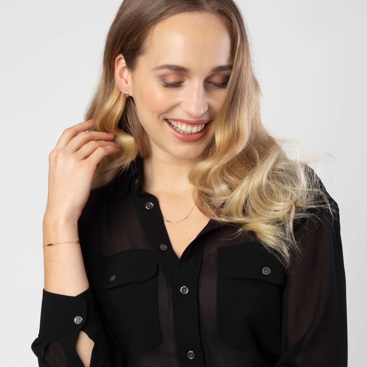 Halskette, 585 Gelbgold, mit Anhänger, Stab