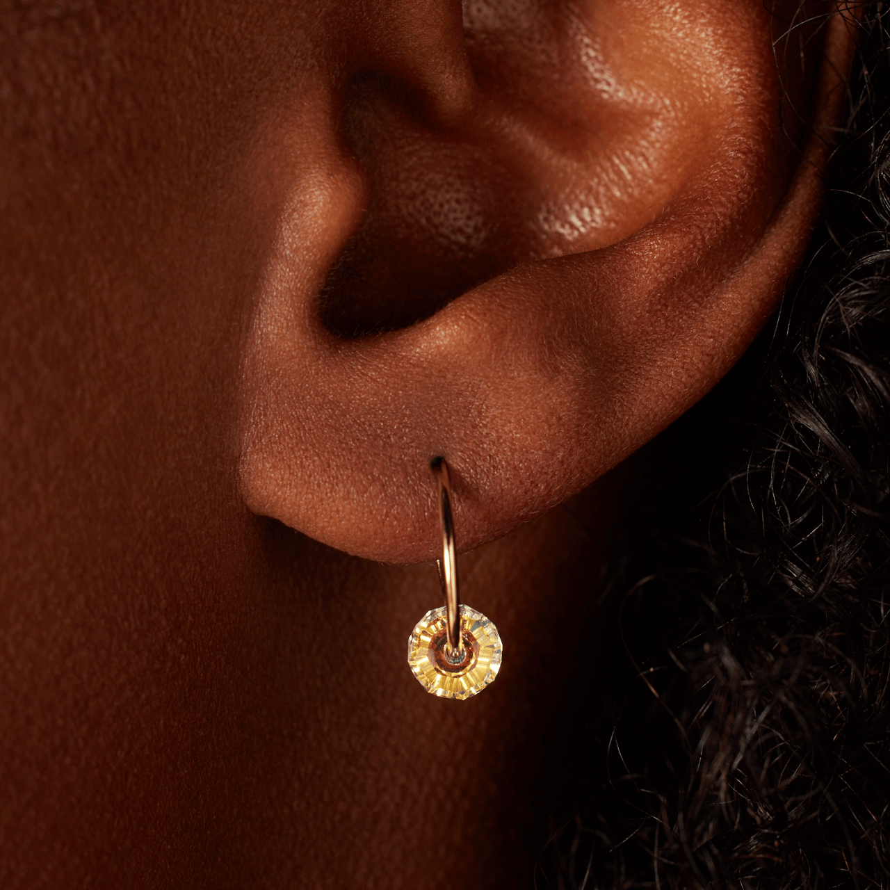 Ohrringe, 585 Gelbgold, mit Kristall