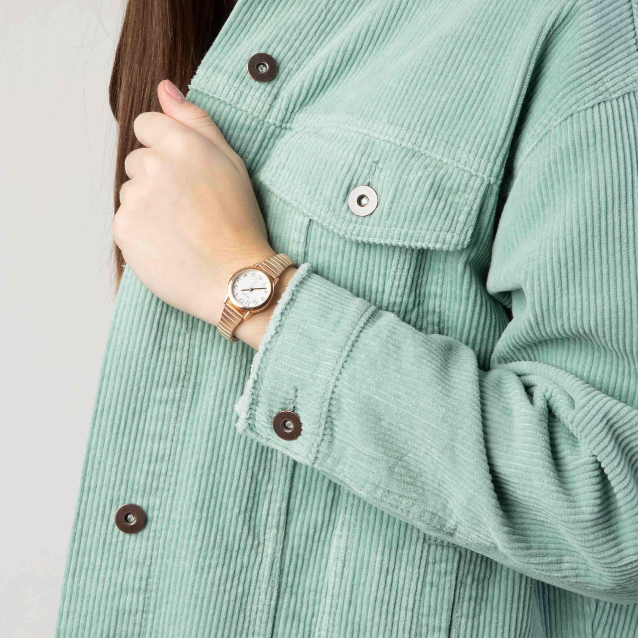 Regal rosekleurig horloge met rekband