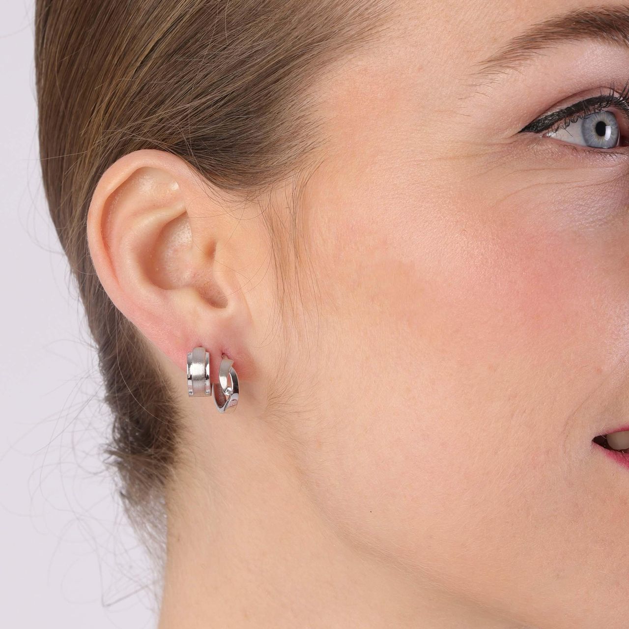 Zilveren oorbellen rhodium mat/glans