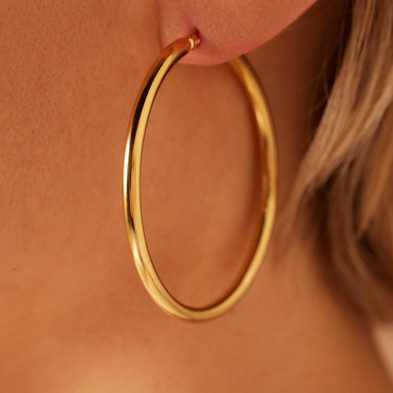 Stalen goldplated oorringen voor dames