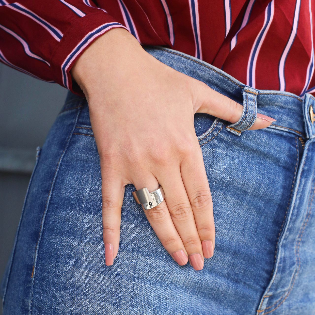 Gerecycleerd stalen ring mat/glans