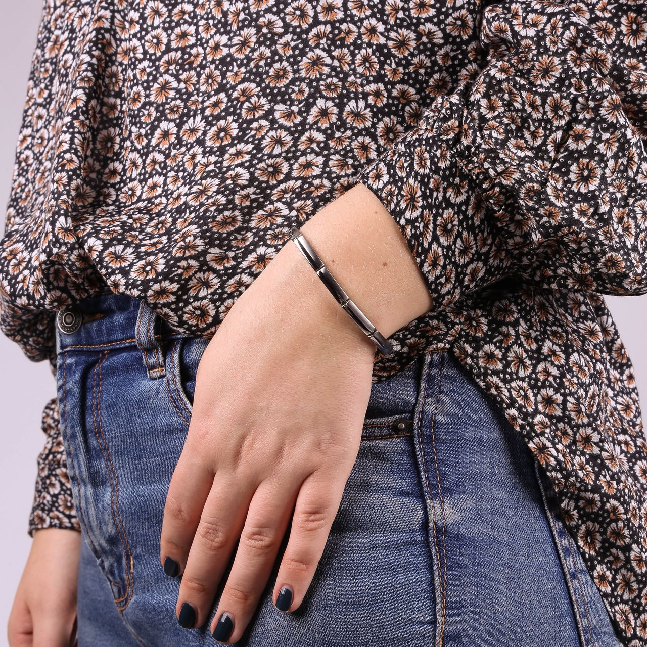 Gerecycled stalen armband mat/glans