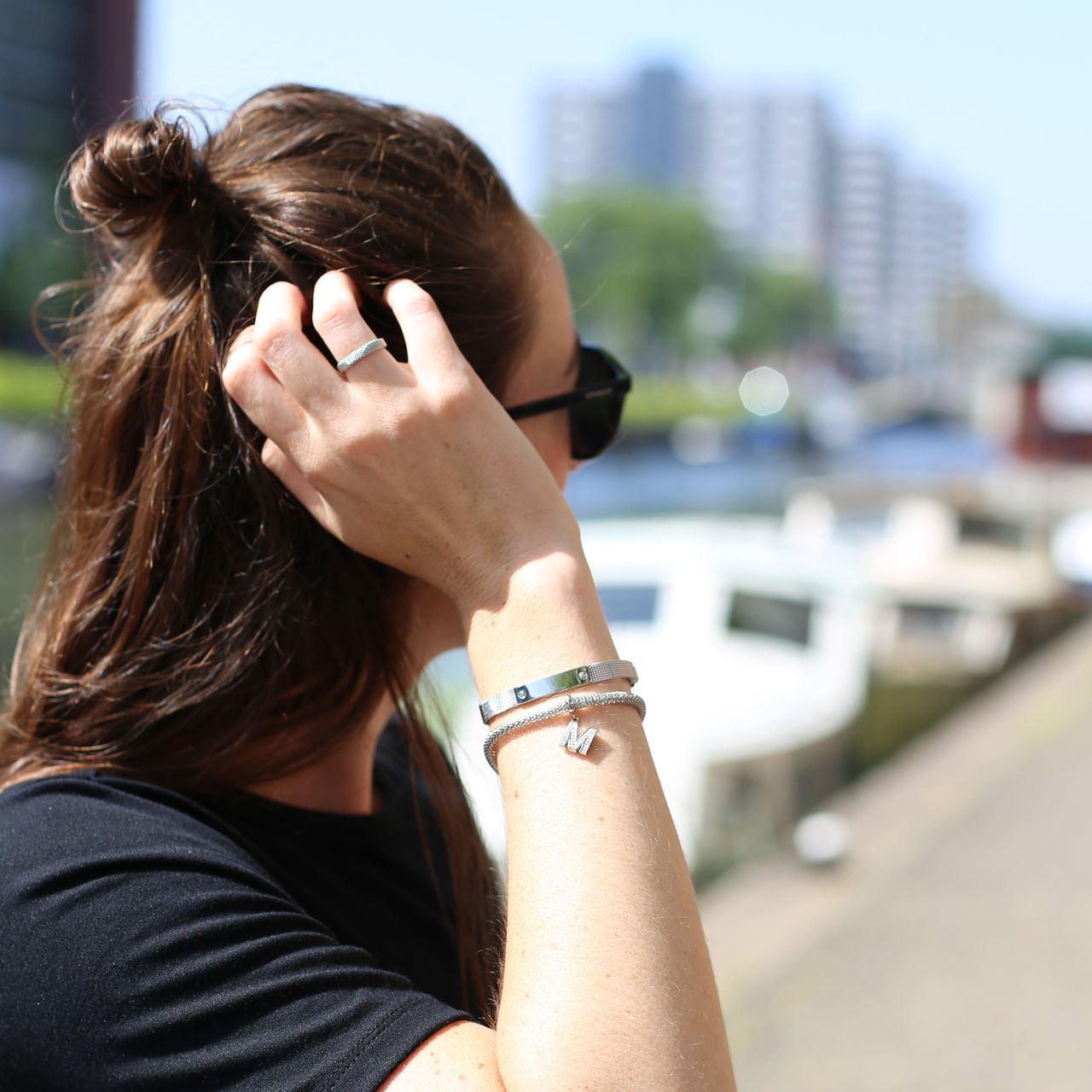 Gerecycleerd stalen armband mesh riem