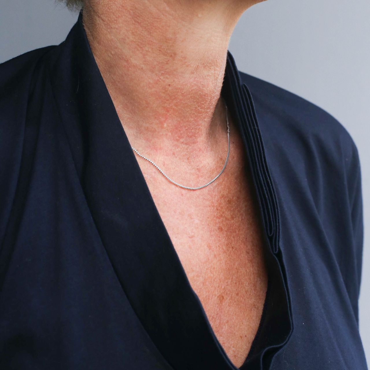 Gerecycled zilveren ketting rhodiumplated schakel