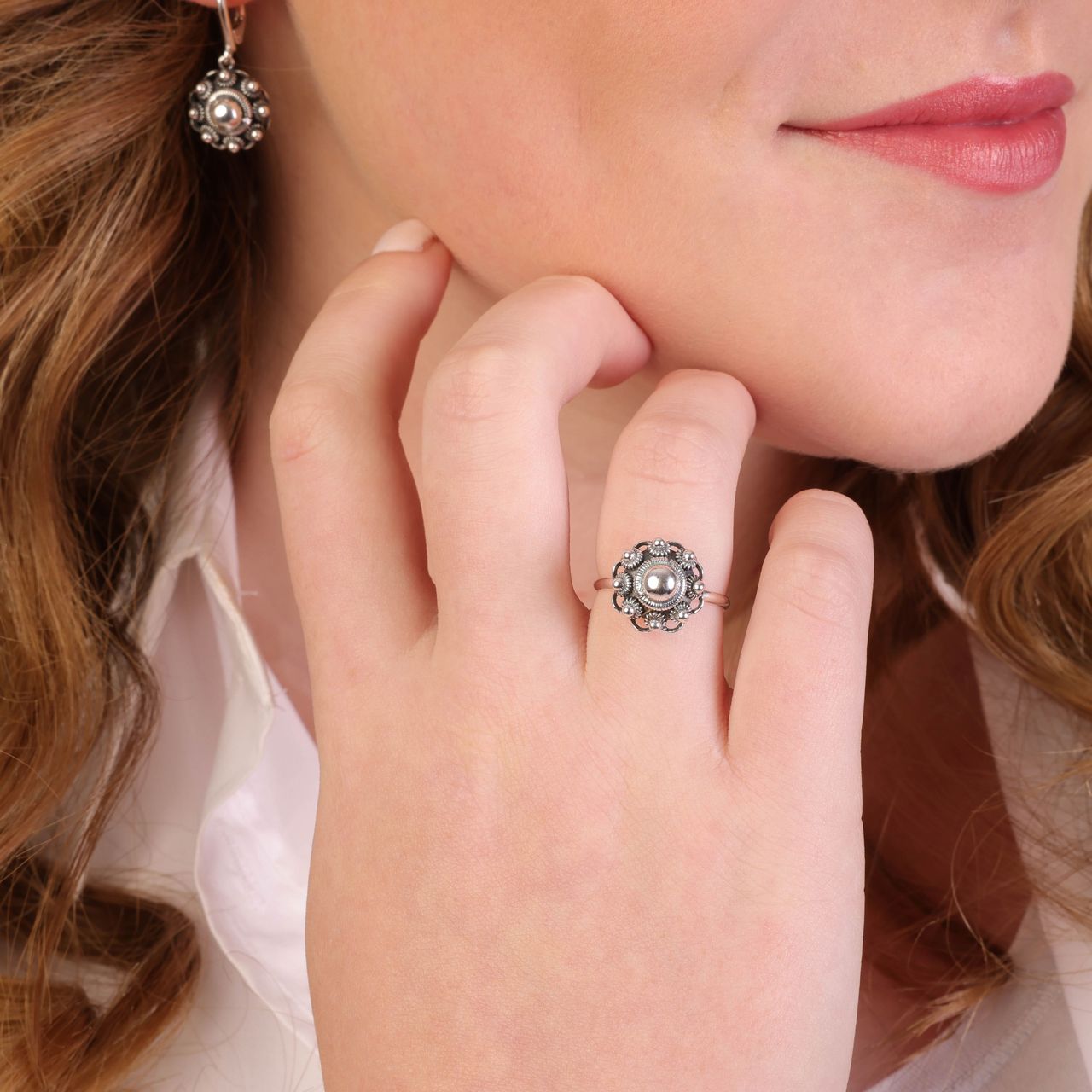 Ring, 925 Silber, Zeeland-Knopf