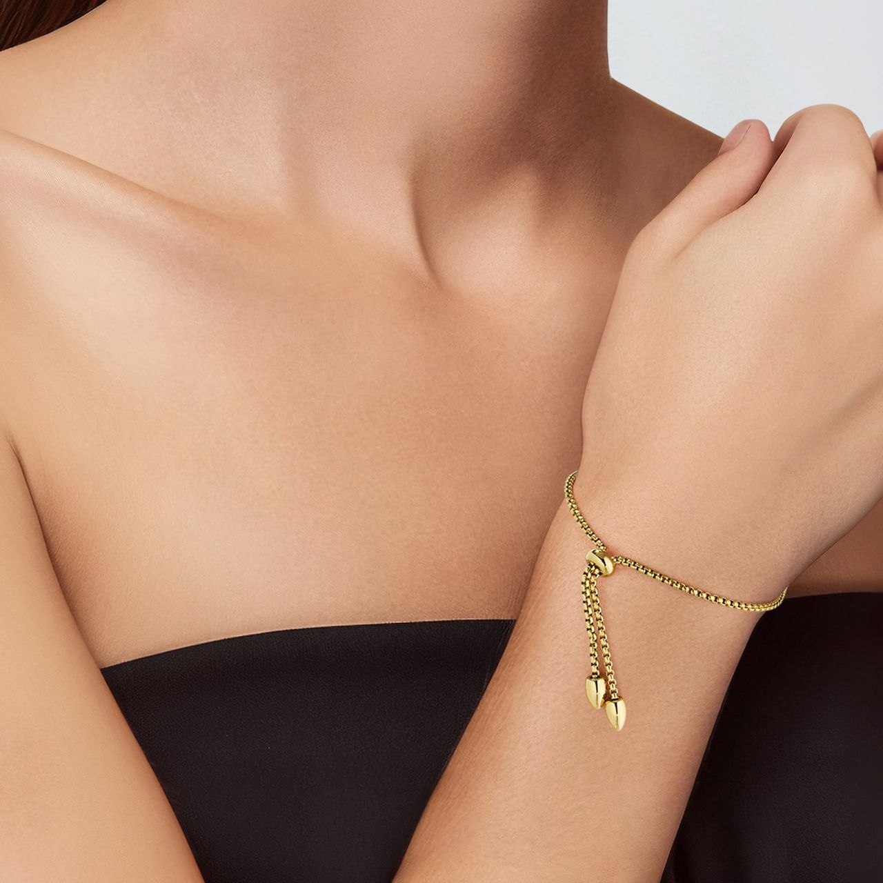 Plattenarmband, Edelstahl, vergoldet