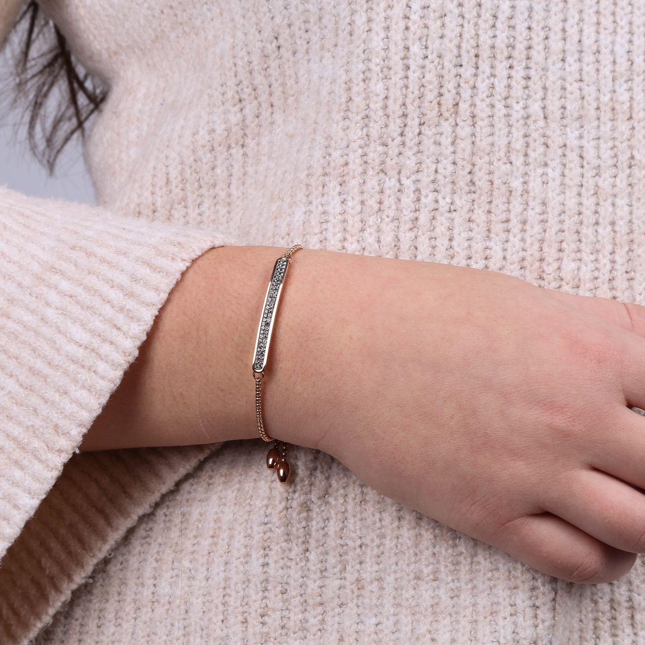 Gerecycleerd stalen plaatarmband rose black diamond kristal