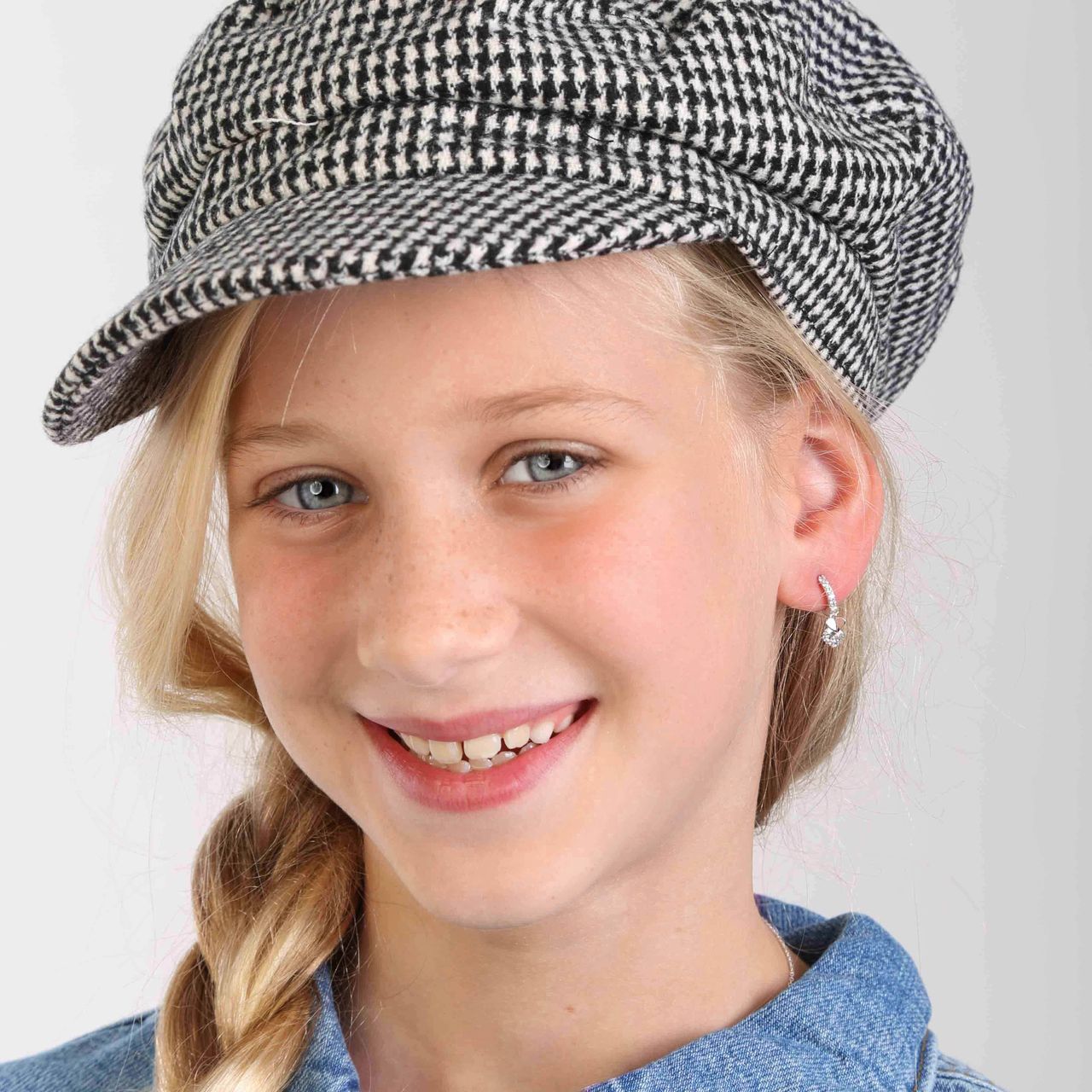 Kinderohrringe aus 925 Silber, Herz mit Zirkonia