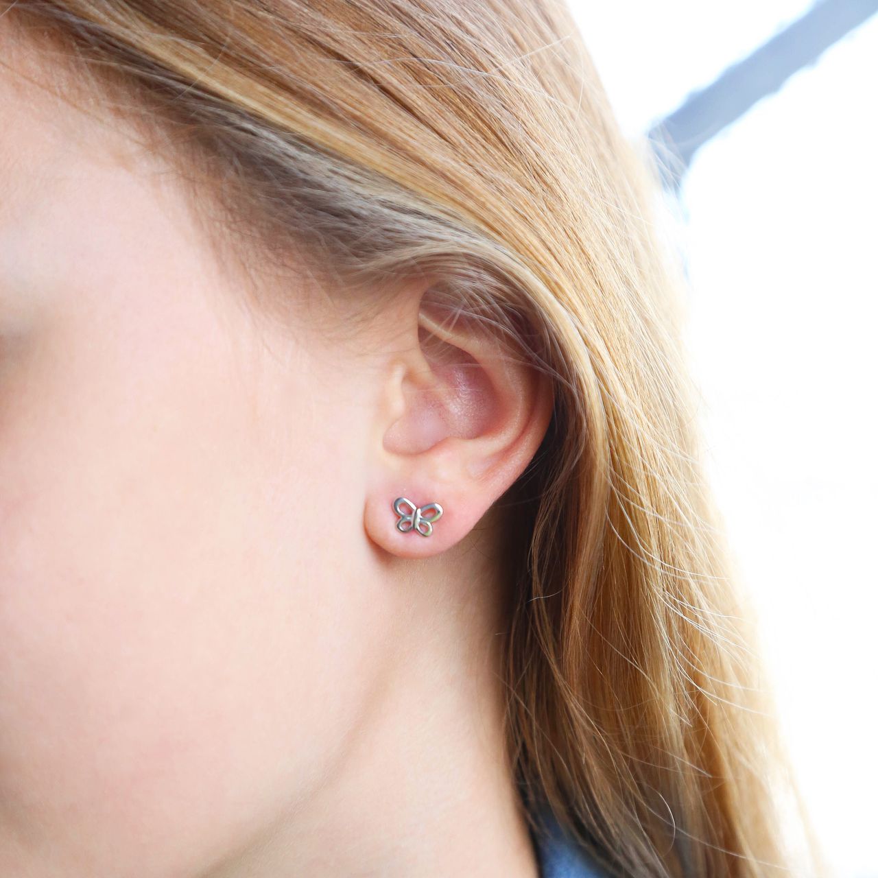 Kinderohrringe, 925 Silber, Schmetterling