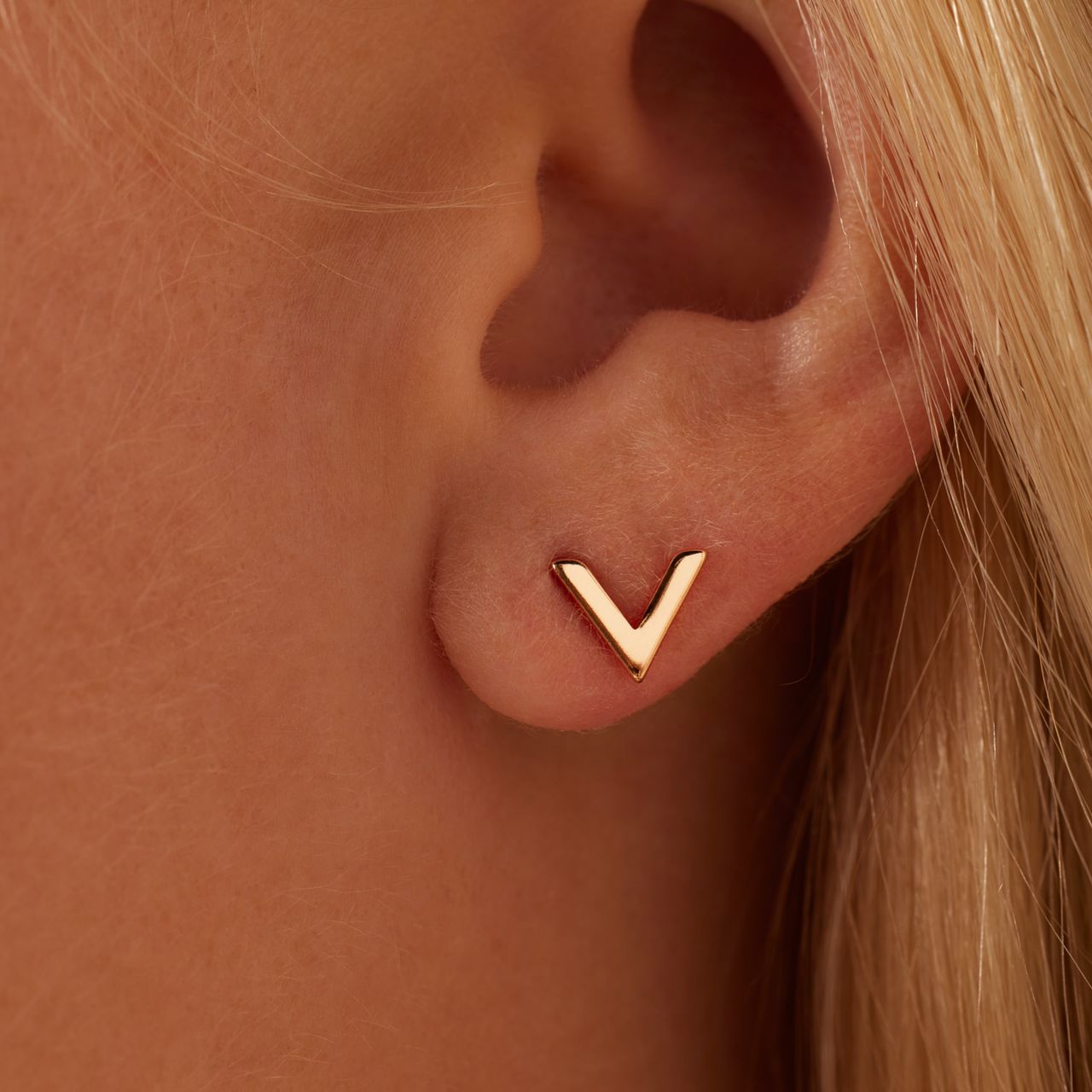 Zilveren oorknoppen roseplated v voor dames