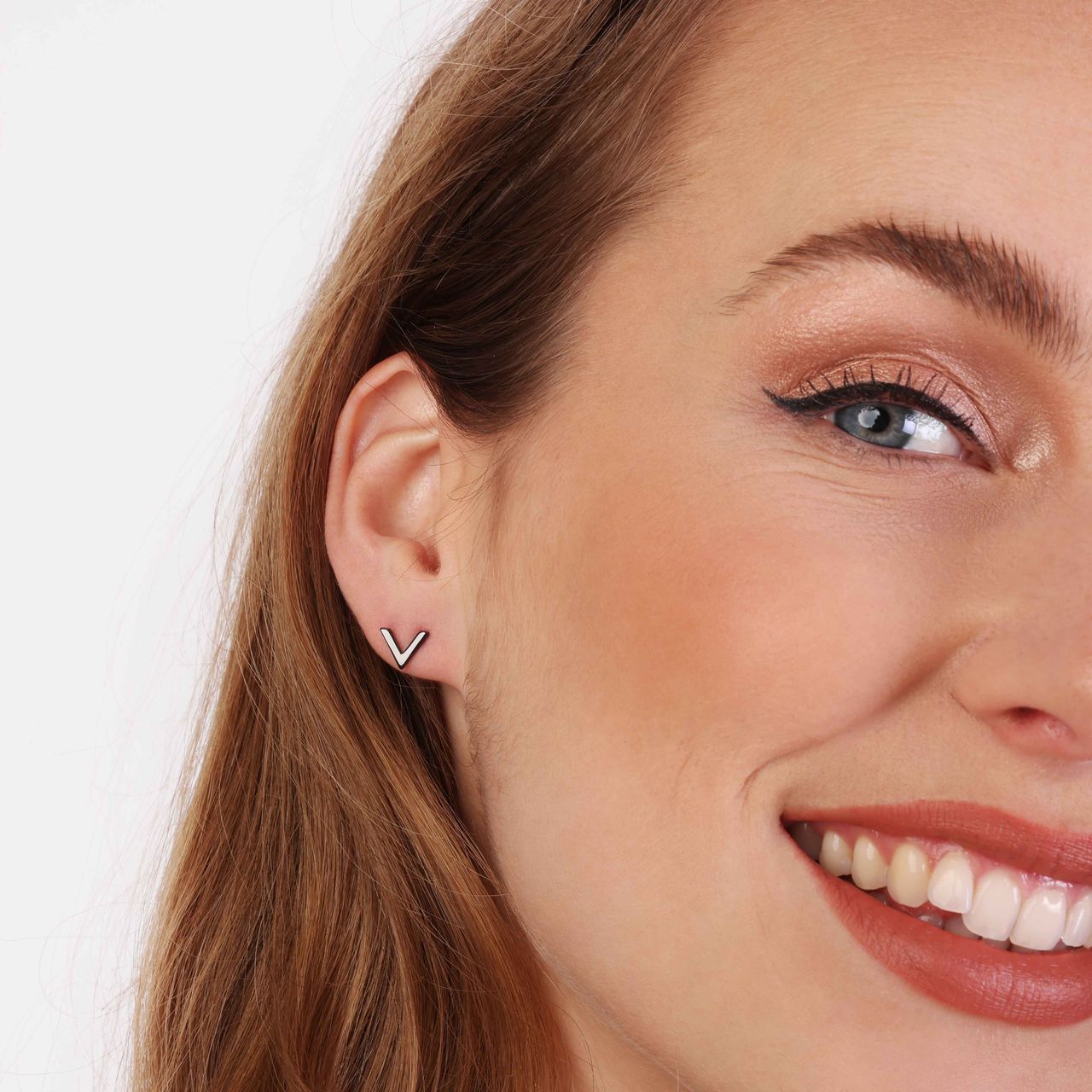 Zilveren oorknoppen blackplated v voor dames