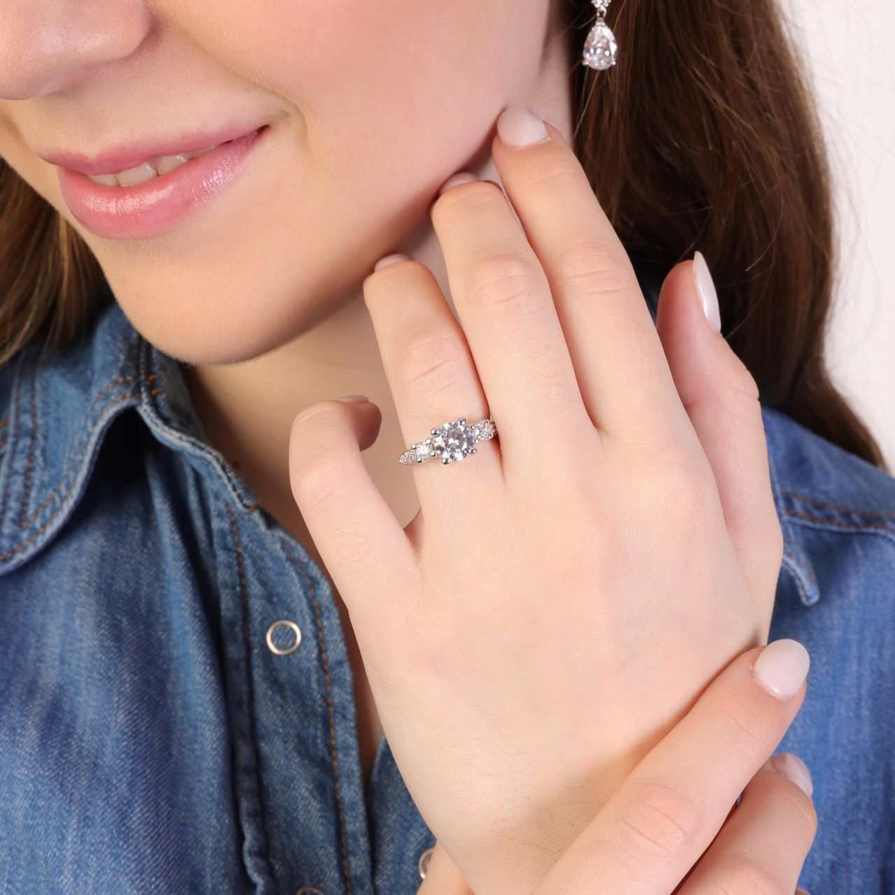 Zilveren ring met zirkonia